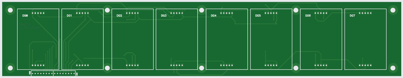 PCB wyświetlacza – projekt przed montażem; nazwisko i data ukryte